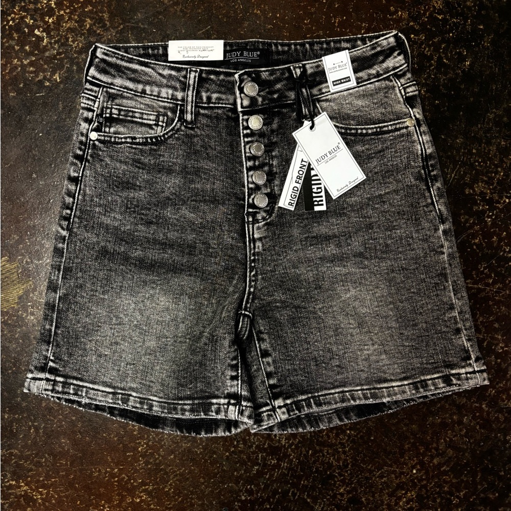 Judy Blue Charcoal High Waist Denim Shorts